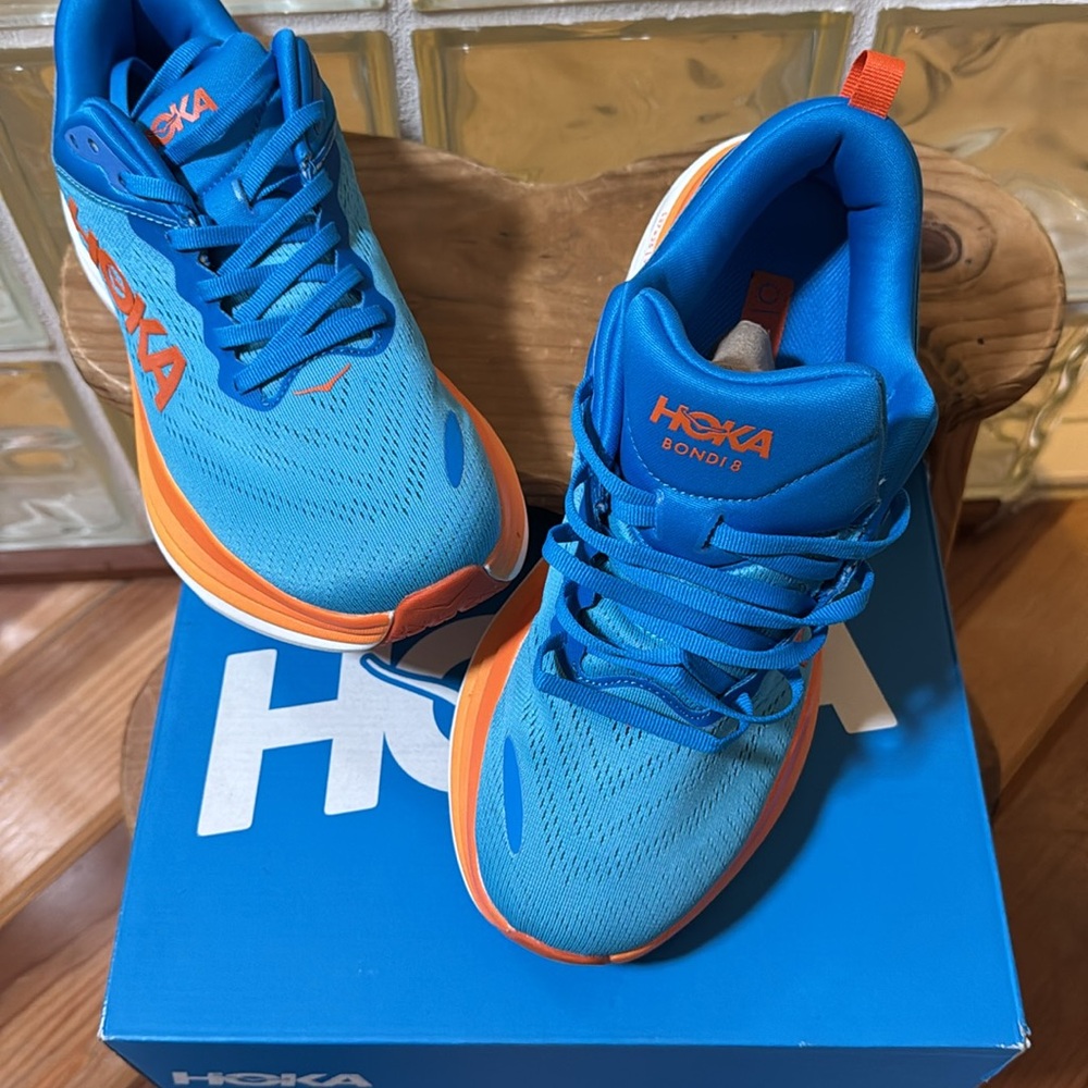 HOKA Blue and Orange Running Shoes - Picture 6 of 6